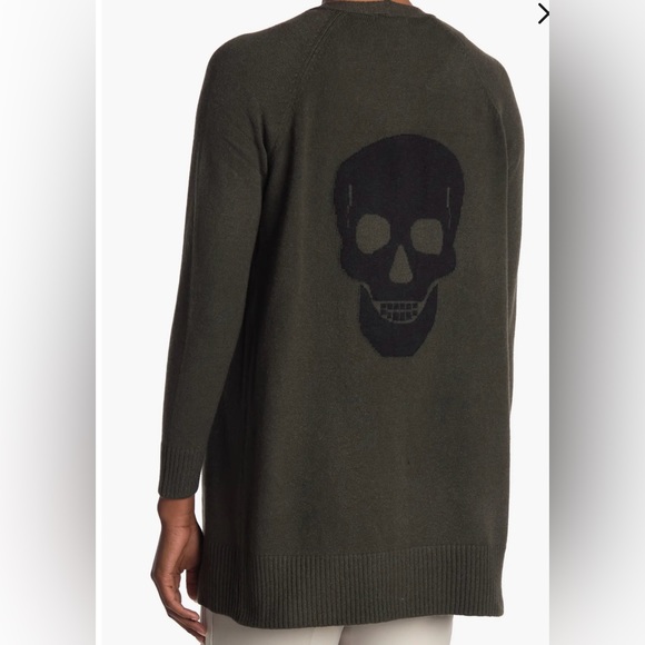 Sweet Romeo Skull Back Open Cardigan - Picture 2 of 10